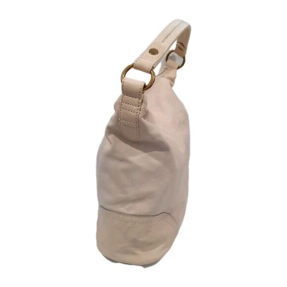 Frye Hobo Fold Over Stone Beige Leather Campus Madison Shoulder Purse Bag Medium - Picture 5 of 9